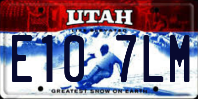 UT license plate E107LM