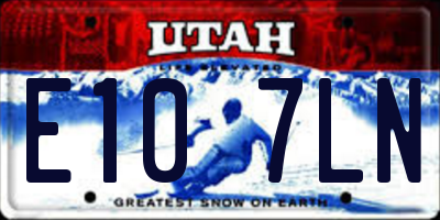 UT license plate E107LN