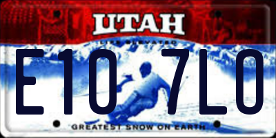 UT license plate E107LO