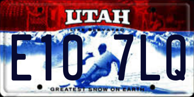 UT license plate E107LQ