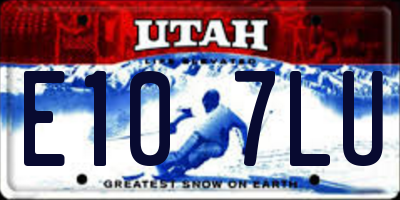 UT license plate E107LU
