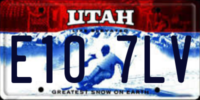 UT license plate E107LV
