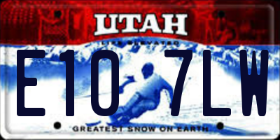 UT license plate E107LW