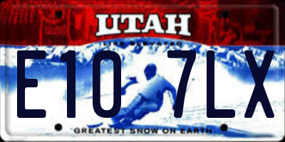 UT license plate E107LX