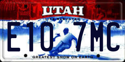 UT license plate E107MC