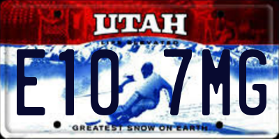 UT license plate E107MG