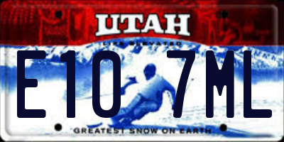 UT license plate E107ML