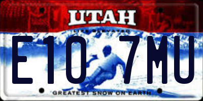 UT license plate E107MU