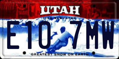 UT license plate E107MW