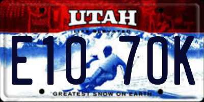 UT license plate E107OK