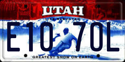 UT license plate E107OL