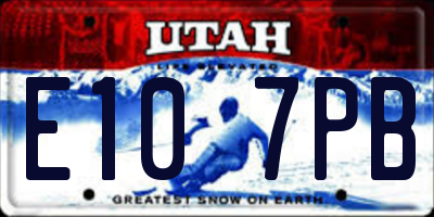UT license plate E107PB
