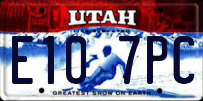 UT license plate E107PC