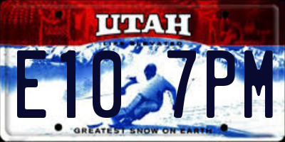 UT license plate E107PM