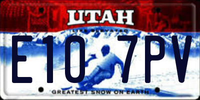UT license plate E107PV