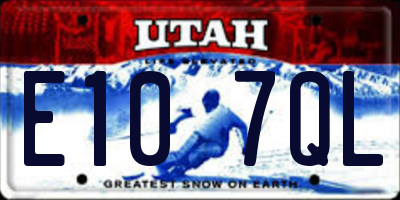 UT license plate E107QL