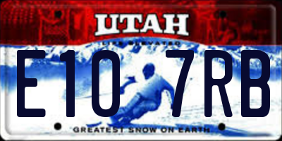 UT license plate E107RB