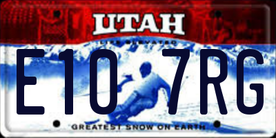 UT license plate E107RG