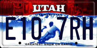 UT license plate E107RH