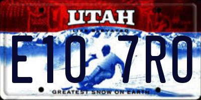 UT license plate E107RO