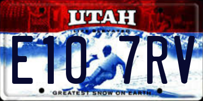 UT license plate E107RV