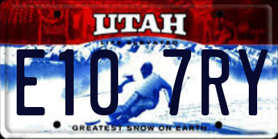 UT license plate E107RY