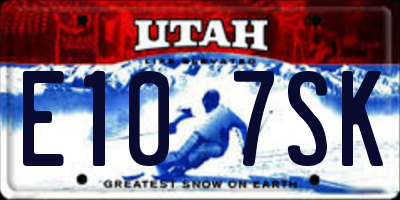 UT license plate E107SK