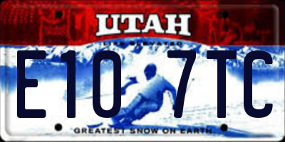 UT license plate E107TC