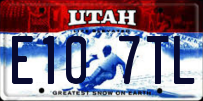 UT license plate E107TL
