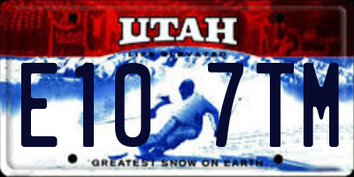 UT license plate E107TM