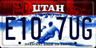 UT license plate E107UG