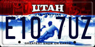UT license plate E107UZ