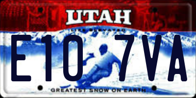 UT license plate E107VA