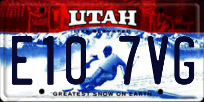 UT license plate E107VG