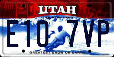 UT license plate E107VP