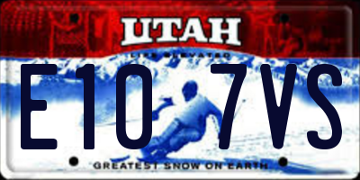 UT license plate E107VS