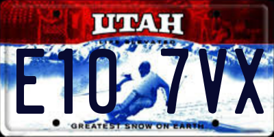 UT license plate E107VX