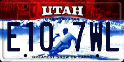 UT license plate E107WL