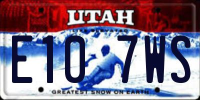 UT license plate E107WS