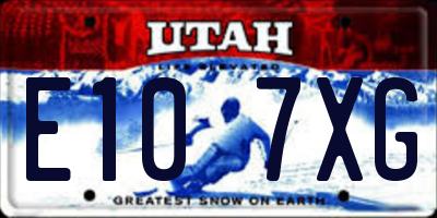UT license plate E107XG