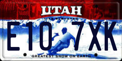 UT license plate E107XK