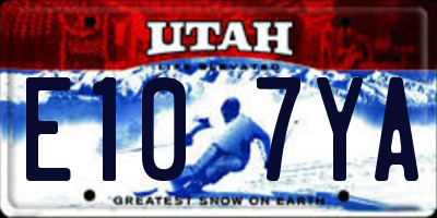 UT license plate E107YA