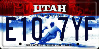 UT license plate E107YF