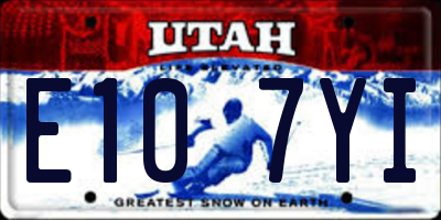 UT license plate E107YI
