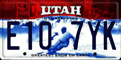 UT license plate E107YK