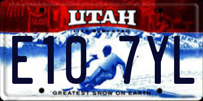 UT license plate E107YL