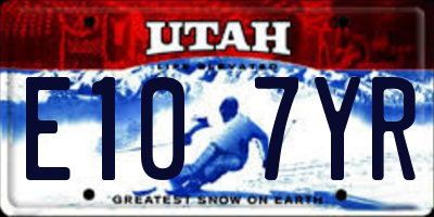 UT license plate E107YR