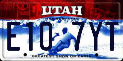 UT license plate E107YT