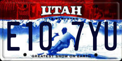 UT license plate E107YU