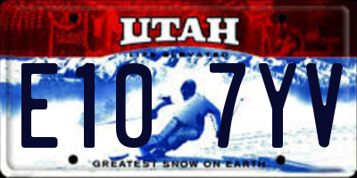 UT license plate E107YV